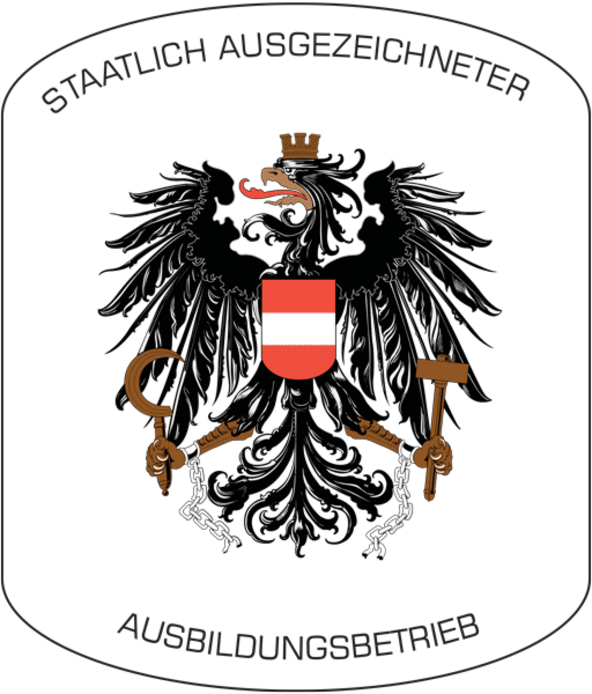 Wappen Ausbildungsbetrieb mit österreichischem Adler